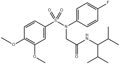 2-{[(3,4-dimethoxyphenyl)sulfonyl]-4-fluoroanilino}-N-(1-isopropyl-2-methylpropyl)acetamide Struktur