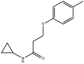 N-cyclopropyl-3-[(4-methylphenyl)sulfanyl]propanamide Struktur