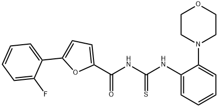 N-[5-(2-fluorophenyl)-2-furoyl]-N'-[2-(4-morpholinyl)phenyl]thiourea Struktur