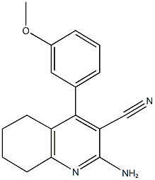 2-amino-4-(3-methoxyphenyl)-5,6,7,8-tetrahydro-3-quinolinecarbonitrile Struktur