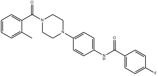 4-fluoro-N-{4-[4-(2-methylbenzoyl)-1-piperazinyl]phenyl}benzamide Struktur