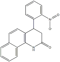 4-{2-nitrophenyl}-3,4-dihydrobenzo[h]quinolin-2(1H)-one Struktur