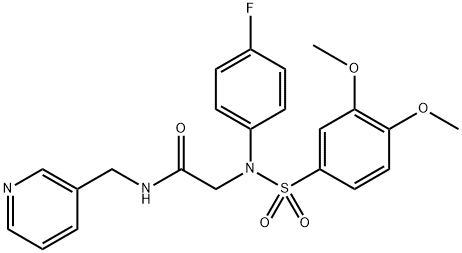 2-{[(3,4-dimethoxyphenyl)sulfonyl]-4-fluoroanilino}-N-(3-pyridinylmethyl)acetamide Struktur