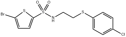 5-bromo-N-{2-[(4-chlorophenyl)thio]ethyl}-2-thiophenesulfonamide Struktur