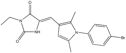 5-{[1-(4-bromophenyl)-2,5-dimethyl-1H-pyrrol-3-yl]methylene}-3-ethyl-2,4-imidazolidinedione Struktur