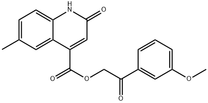 2-(3-methoxyphenyl)-2-oxoethyl 2-hydroxy-6-methyl-4-quinolinecarboxylate Struktur