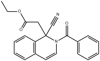 ethyl(2-benzoyl-1-cyano-1,2-dihydro-1-isoquinolinyl)acetate Struktur