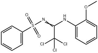 N-[2,2,2-trichloro-N-(2-methoxyphenyl)ethanimidoyl]benzenesulfonamide Struktur