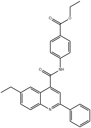 ethyl 4-{[(6-ethyl-2-phenyl-4-quinolinyl)carbonyl]amino}benzoate Struktur