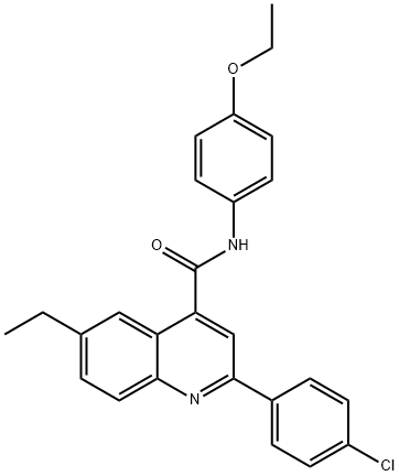 2-(4-chlorophenyl)-N-(4-ethoxyphenyl)-6-ethyl-4-quinolinecarboxamide Struktur