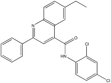 N-(2,4-dichlorophenyl)-6-ethyl-2-phenyl-4-quinolinecarboxamide Struktur