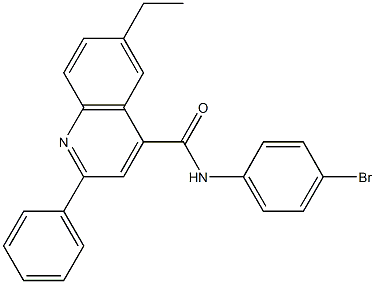 N-(4-bromophenyl)-6-ethyl-2-phenyl-4-quinolinecarboxamide Struktur