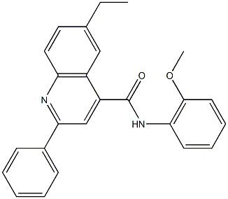 6-ethyl-N-(2-methoxyphenyl)-2-phenyl-4-quinolinecarboxamide Struktur