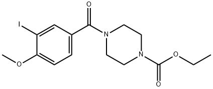 ethyl 4-(3-iodo-4-methoxybenzoyl)-1-piperazinecarboxylate Struktur