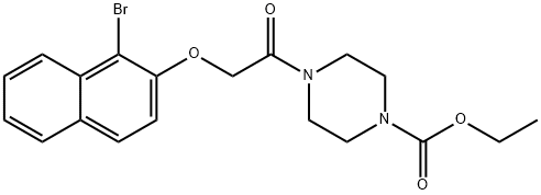 ethyl 4-{[(1-bromo-2-naphthyl)oxy]acetyl}-1-piperazinecarboxylate Struktur