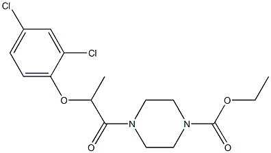 ethyl 4-[2-(2,4-dichlorophenoxy)propanoyl]-1-piperazinecarboxylate Struktur