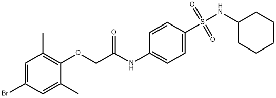 2-(4-bromo-2,6-dimethylphenoxy)-N-{4-[(cyclohexylamino)sulfonyl]phenyl}acetamide Struktur