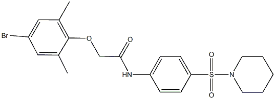 2-(4-bromo-2,6-dimethylphenoxy)-N-[4-(1-piperidinylsulfonyl)phenyl]acetamide Struktur