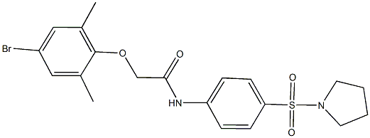 2-(4-bromo-2,6-dimethylphenoxy)-N-[4-(1-pyrrolidinylsulfonyl)phenyl]acetamide Struktur