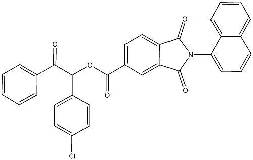 1-(4-chlorophenyl)-2-oxo-2-phenylethyl 2-(1-naphthyl)-1,3-dioxo-5-isoindolinecarboxylate Struktur