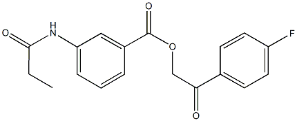 2-(4-fluorophenyl)-2-oxoethyl 3-(propionylamino)benzoate Struktur