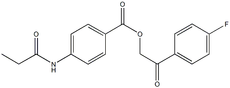 2-(4-fluorophenyl)-2-oxoethyl 4-(propionylamino)benzoate Struktur