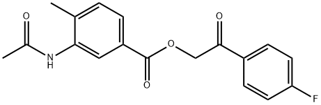 2-(4-fluorophenyl)-2-oxoethyl 3-(acetylamino)-4-methylbenzoate Struktur