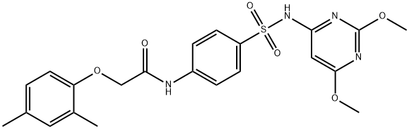 N-(4-{[(2,6-dimethoxy-4-pyrimidinyl)amino]sulfonyl}phenyl)-2-(2,4-dimethylphenoxy)acetamide Struktur