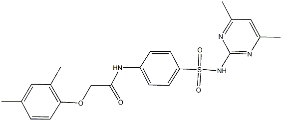 2-(2,4-dimethylphenoxy)-N-(4-{[(4,6-dimethyl-2-pyrimidinyl)amino]sulfonyl}phenyl)acetamide Struktur