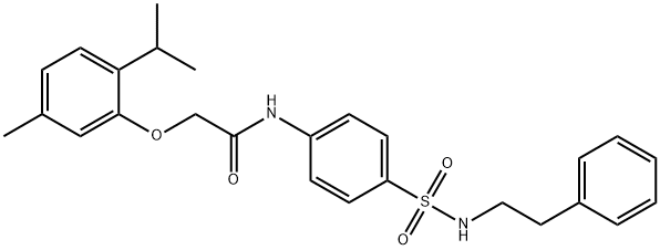 2-(2-isopropyl-5-methylphenoxy)-N-(4-{[(2-phenylethyl)amino]sulfonyl}phenyl)acetamide Struktur