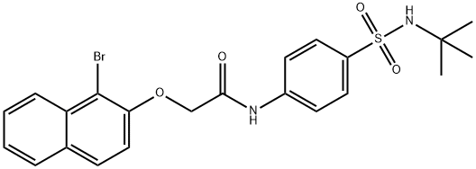 2-[(1-bromo-2-naphthyl)oxy]-N-{4-[(tert-butylamino)sulfonyl]phenyl}acetamide Struktur