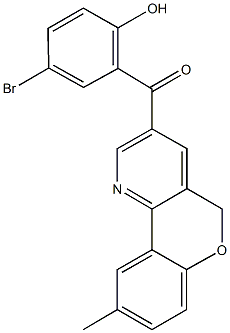 (5-bromo-2-hydroxyphenyl)(9-methyl-5H-chromeno[4,3-b]pyridin-3-yl)methanone Struktur