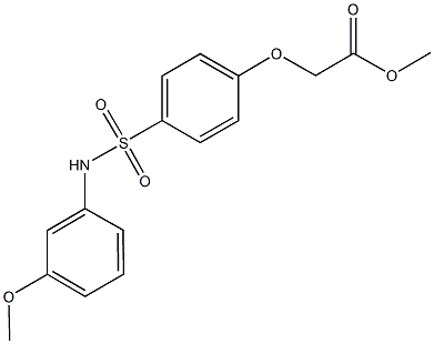 methyl {4-[(3-methoxyanilino)sulfonyl]phenoxy}acetate Struktur