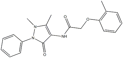 N-(1,5-dimethyl-3-oxo-2-phenyl-2,3-dihydro-1H-pyrazol-4-yl)-2-(2-methylphenoxy)acetamide Struktur