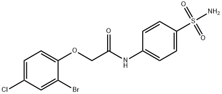 N-[4-(aminosulfonyl)phenyl]-2-(2-bromo-4-chlorophenoxy)acetamide Struktur