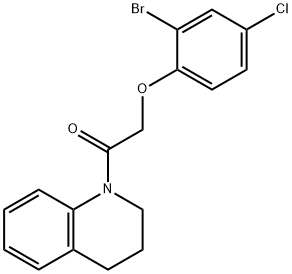 2-bromo-4-chlorophenyl 2-(3,4-dihydro-1(2H)-quinolinyl)-2-oxoethyl ether Struktur