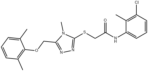 N-(3-chloro-2-methylphenyl)-2-({5-[(2,6-dimethylphenoxy)methyl]-4-methyl-4H-1,2,4-triazol-3-yl}sulfanyl)acetamide Struktur