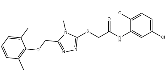 N-(5-chloro-2-methoxyphenyl)-2-({5-[(2,6-dimethylphenoxy)methyl]-4-methyl-4H-1,2,4-triazol-3-yl}sulfanyl)acetamide Struktur