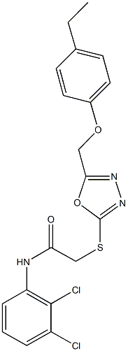 N-(2,3-dichlorophenyl)-2-({5-[(4-ethylphenoxy)methyl]-1,3,4-oxadiazol-2-yl}sulfanyl)acetamide Struktur