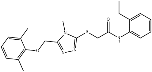 2-({5-[(2,6-dimethylphenoxy)methyl]-4-methyl-4H-1,2,4-triazol-3-yl}sulfanyl)-N-(2-ethylphenyl)acetamide Struktur