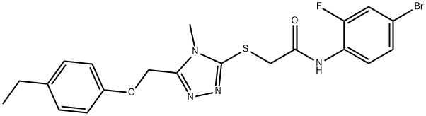 N-(4-bromo-2-fluorophenyl)-2-({5-[(4-ethylphenoxy)methyl]-4-methyl-4H-1,2,4-triazol-3-yl}sulfanyl)acetamide Struktur