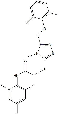 2-({5-[(2,6-dimethylphenoxy)methyl]-4-methyl-4H-1,2,4-triazol-3-yl}sulfanyl)-N-mesitylacetamide Struktur