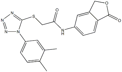 2-{[1-(3,4-dimethylphenyl)-1H-tetraazol-5-yl]sulfanyl}-N-(1-oxo-1,3-dihydro-2-benzofuran-5-yl)acetamide Struktur