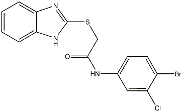 2-(1H-benzimidazol-2-ylsulfanyl)-N-(4-bromo-3-chlorophenyl)acetamide Struktur