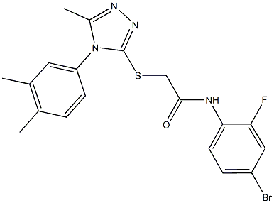 N-(4-bromo-2-fluorophenyl)-2-{[4-(3,4-dimethylphenyl)-5-methyl-4H-1,2,4-triazol-3-yl]sulfanyl}acetamide Struktur