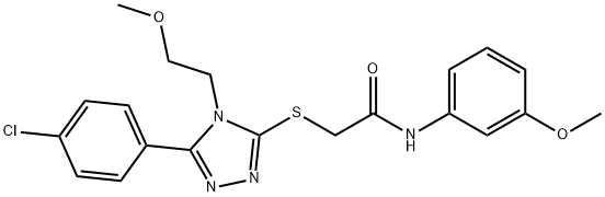 2-{[5-(4-chlorophenyl)-4-(2-methoxyethyl)-4H-1,2,4-triazol-3-yl]sulfanyl}-N-(3-methoxyphenyl)acetamide Struktur