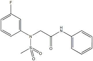 2-[3-fluoro(methylsulfonyl)anilino]-N-phenylacetamide Struktur