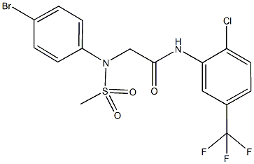 2-[4-bromo(methylsulfonyl)anilino]-N-[2-chloro-5-(trifluoromethyl)phenyl]acetamide Struktur