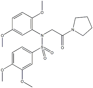 N-(2,5-dimethoxyphenyl)-3,4-dimethoxy-N-[2-oxo-2-(1-pyrrolidinyl)ethyl]benzenesulfonamide Struktur