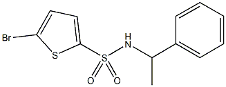 5-bromo-N-(1-phenylethyl)-2-thiophenesulfonamide Struktur